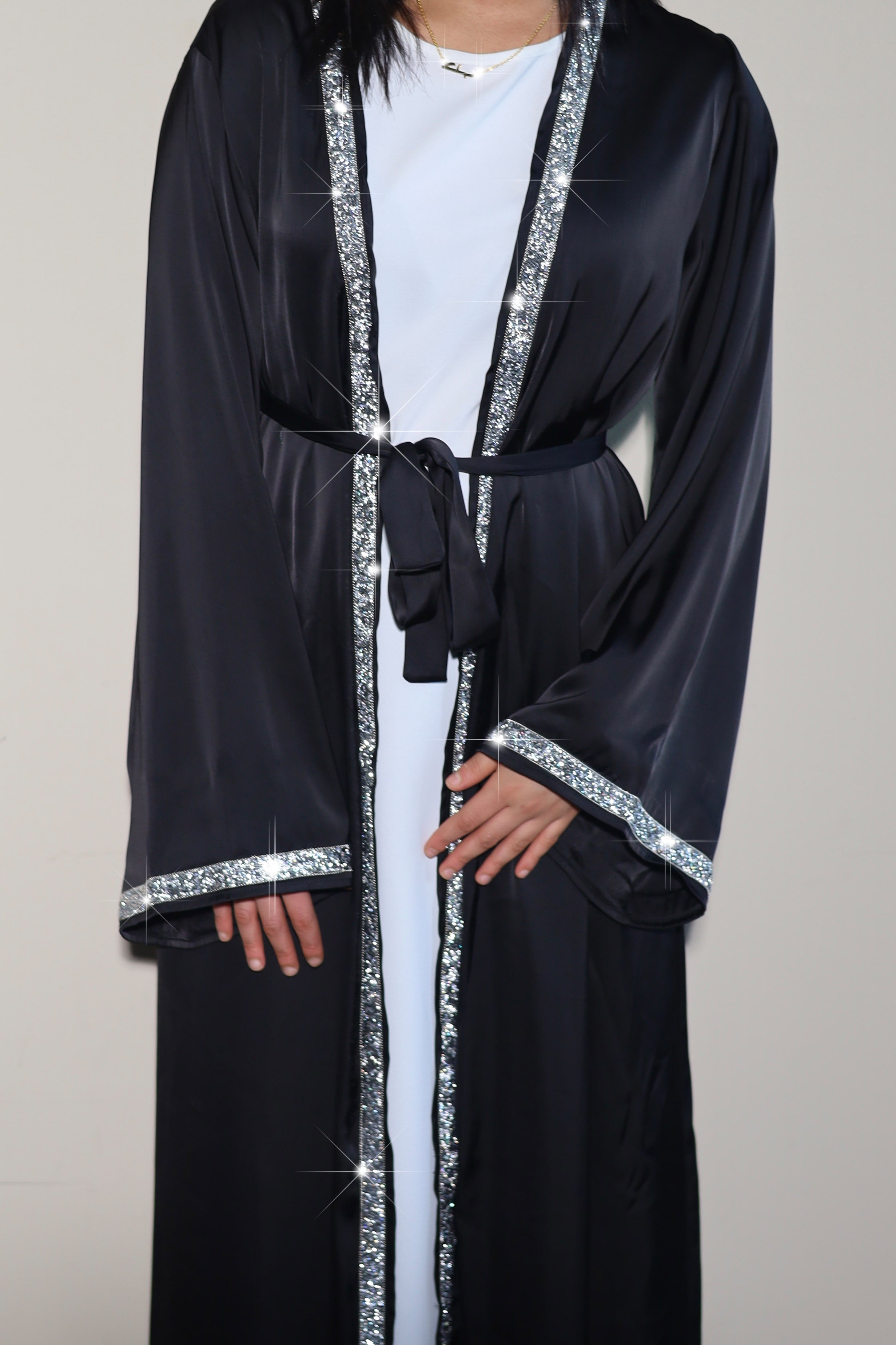 DUBAI ABAYA - SATIN ARABIAN BLACK